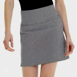 S.C.& CO. Stretch Skort Golf‎ Xl Black Biker White Star Shorts￼ Lined Medium